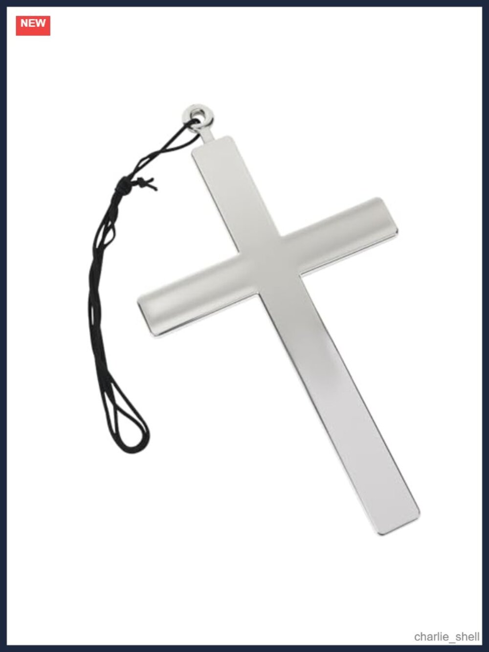 Large Plastic Cross Necklace Nun Priest Pope Monk Halloween Costume Prop
